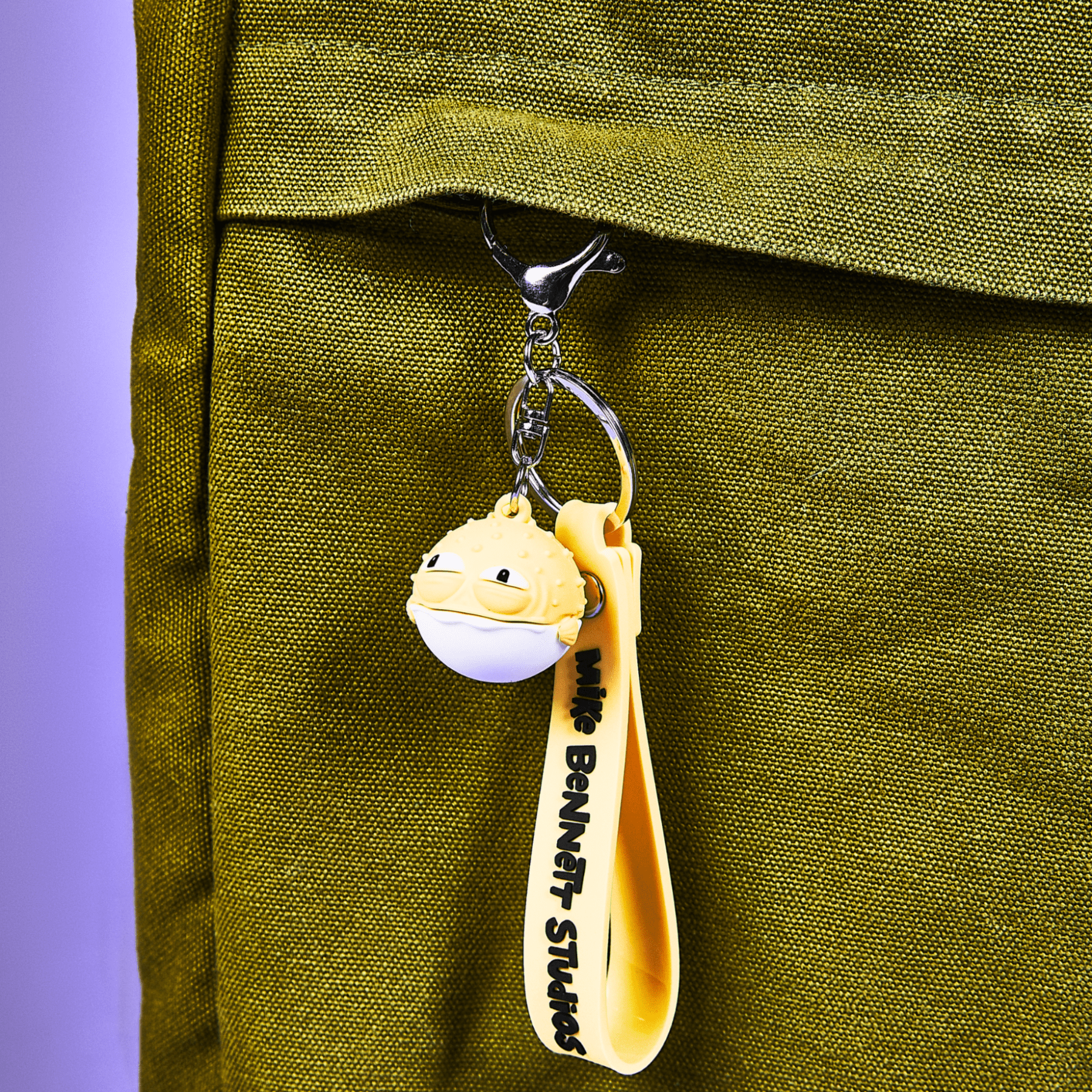 Yellow Pufferfish 3D Keychain - Mike Bennett Studios