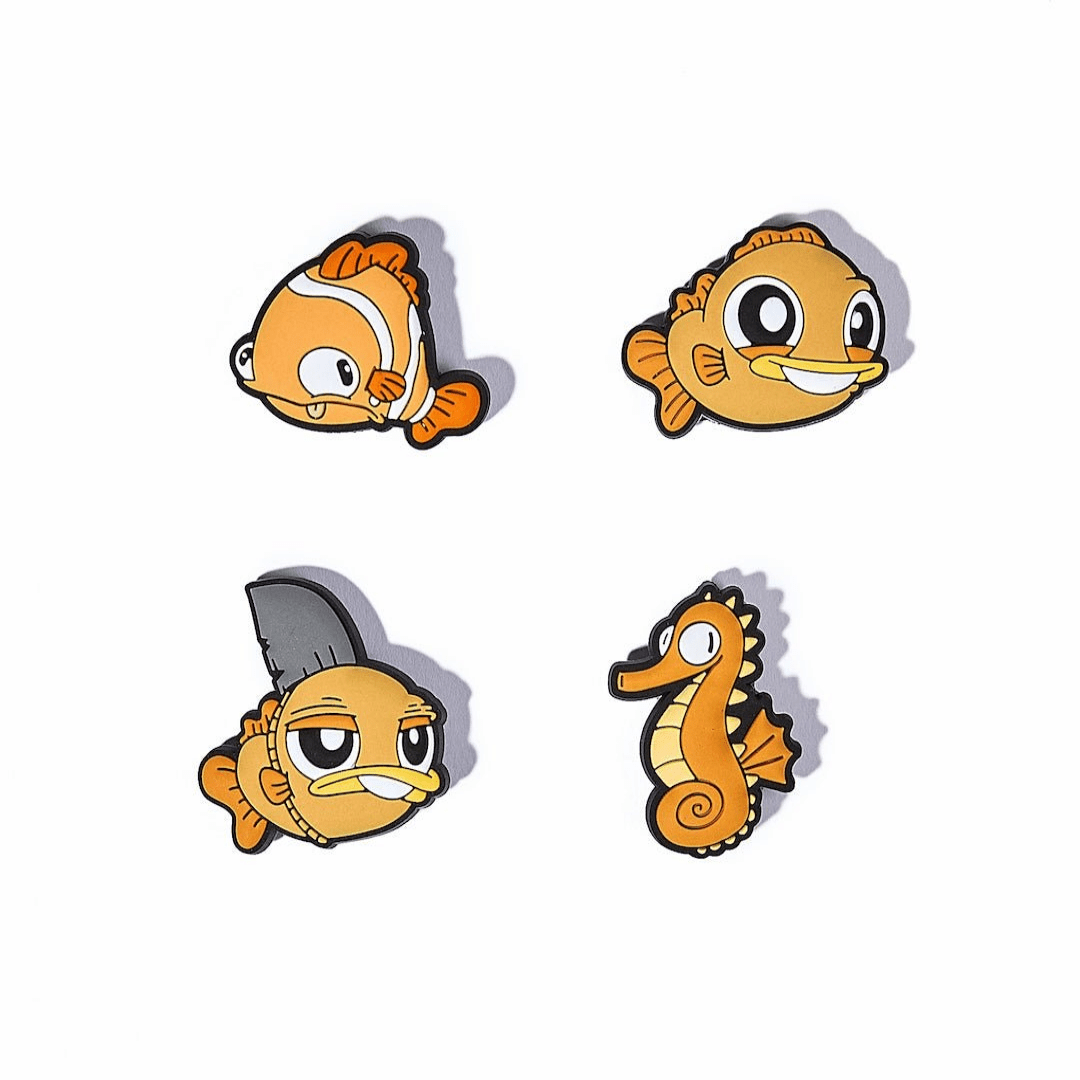 Orange Portland Aquarium Character Charm Set - Mike Bennett Studios