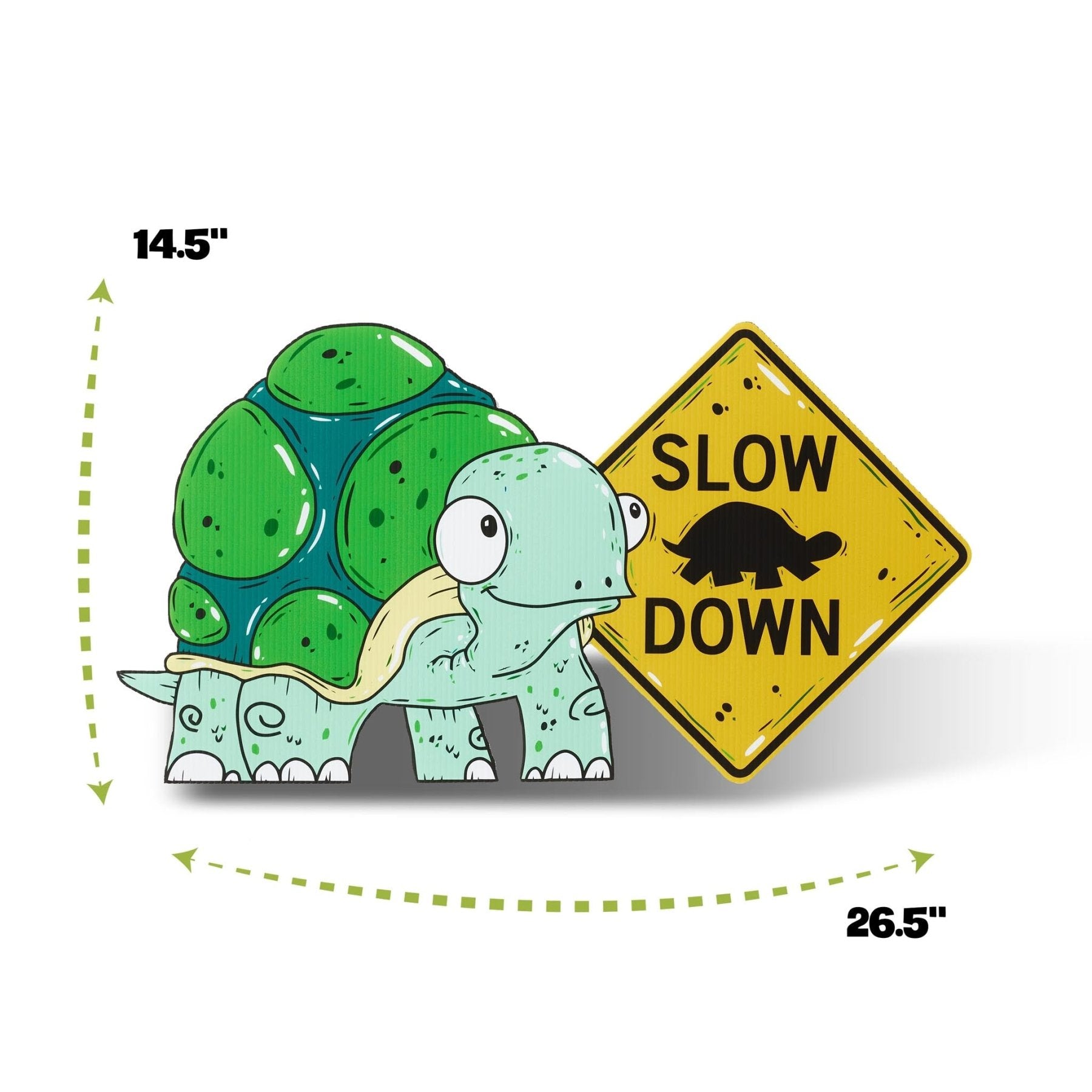 Terrance the Turtle | "Slow Down" Yard Sign - Mike Bennett Studios