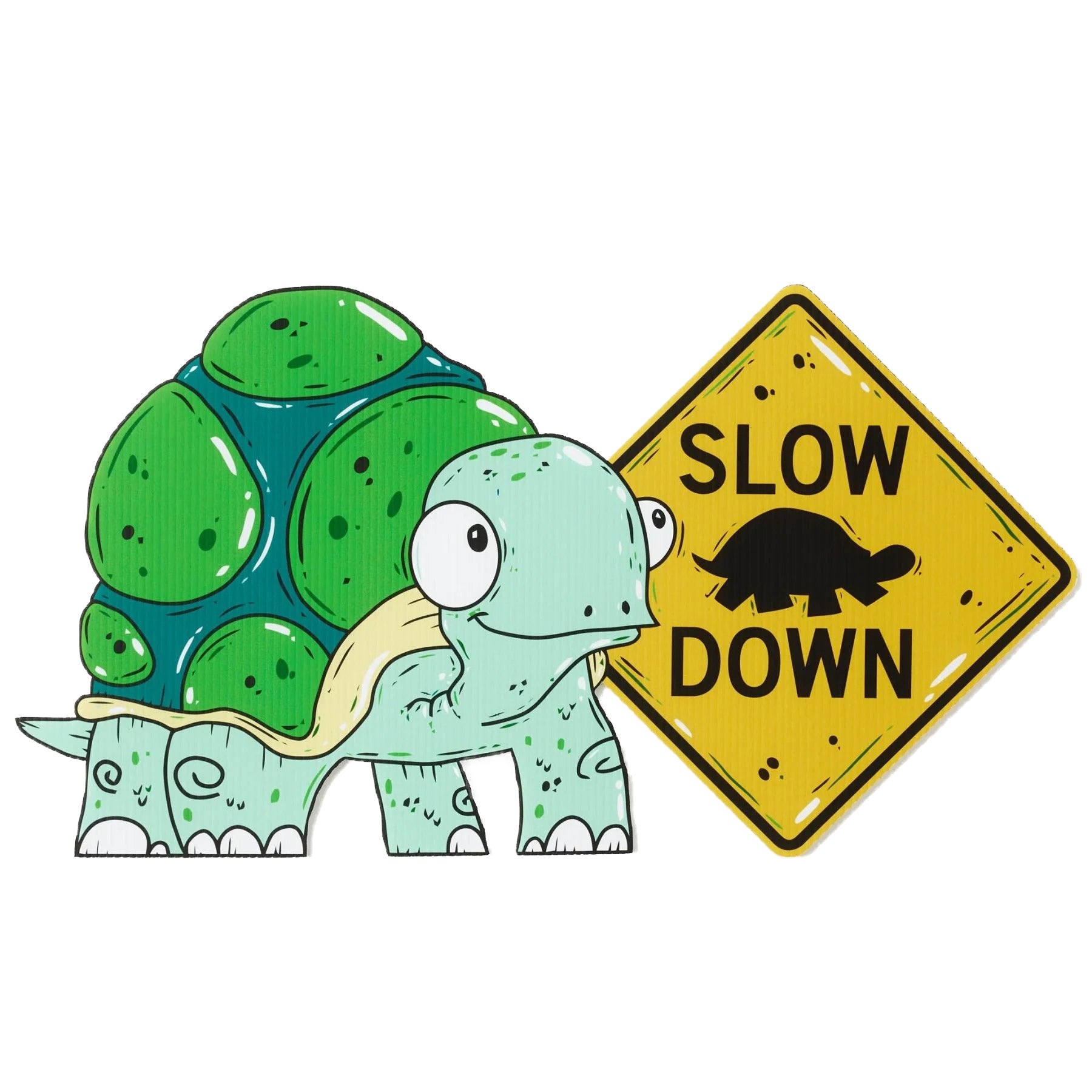 Terrance the Turtle | "Slow Down" Yard Sign - Mike Bennett Studios