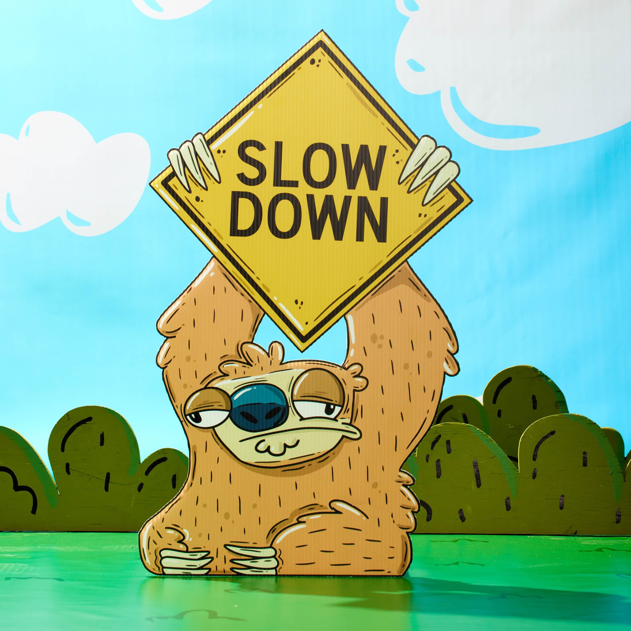 Sofia the Sloth Slow Down Yard Sign