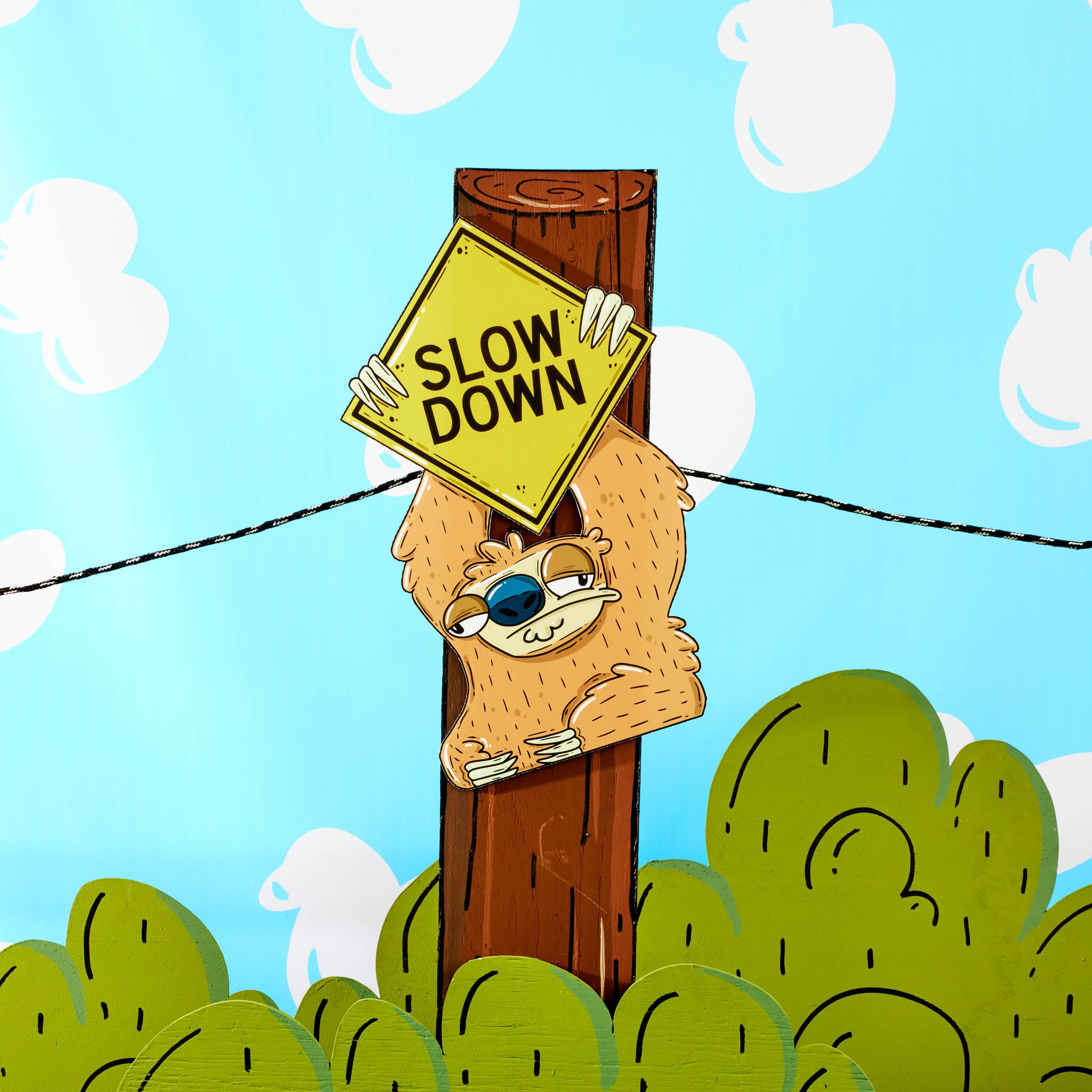 Sofia the Sloth Slow Down Yard Sign