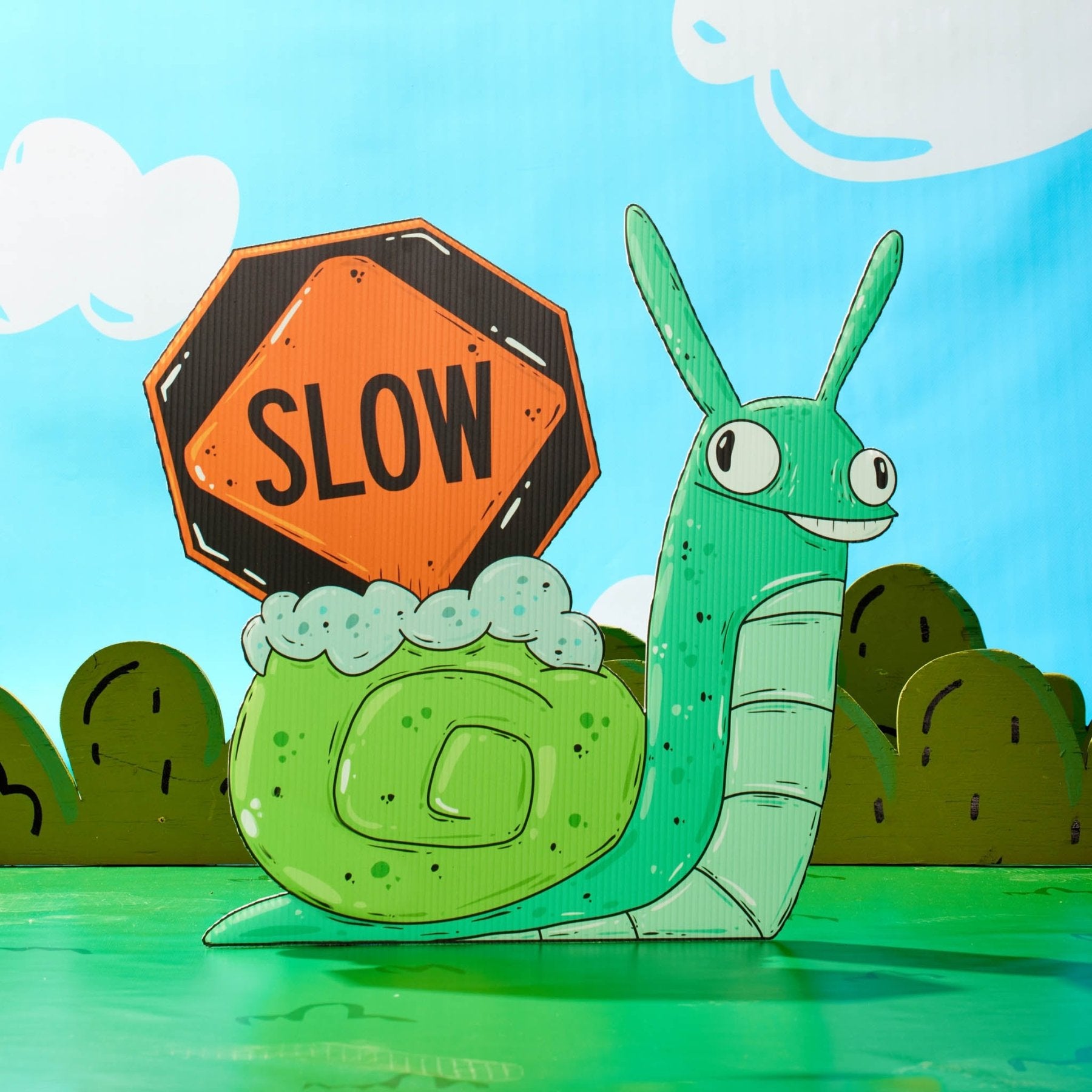 Sonny the Snail | "Slow" Yard Sign - Mike Bennett Studios
